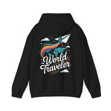 World Traveler Unisex Hoodie, Adventure Sweatshirt, Travel Gift, Perfect for Travelers, Wanderlust Apparel, Cozy Travel Hoodie