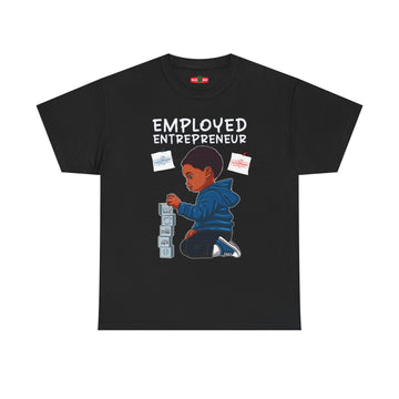 Employed Entrepreneur T-Shirt — Kid Stacking Cash Graphic Tee